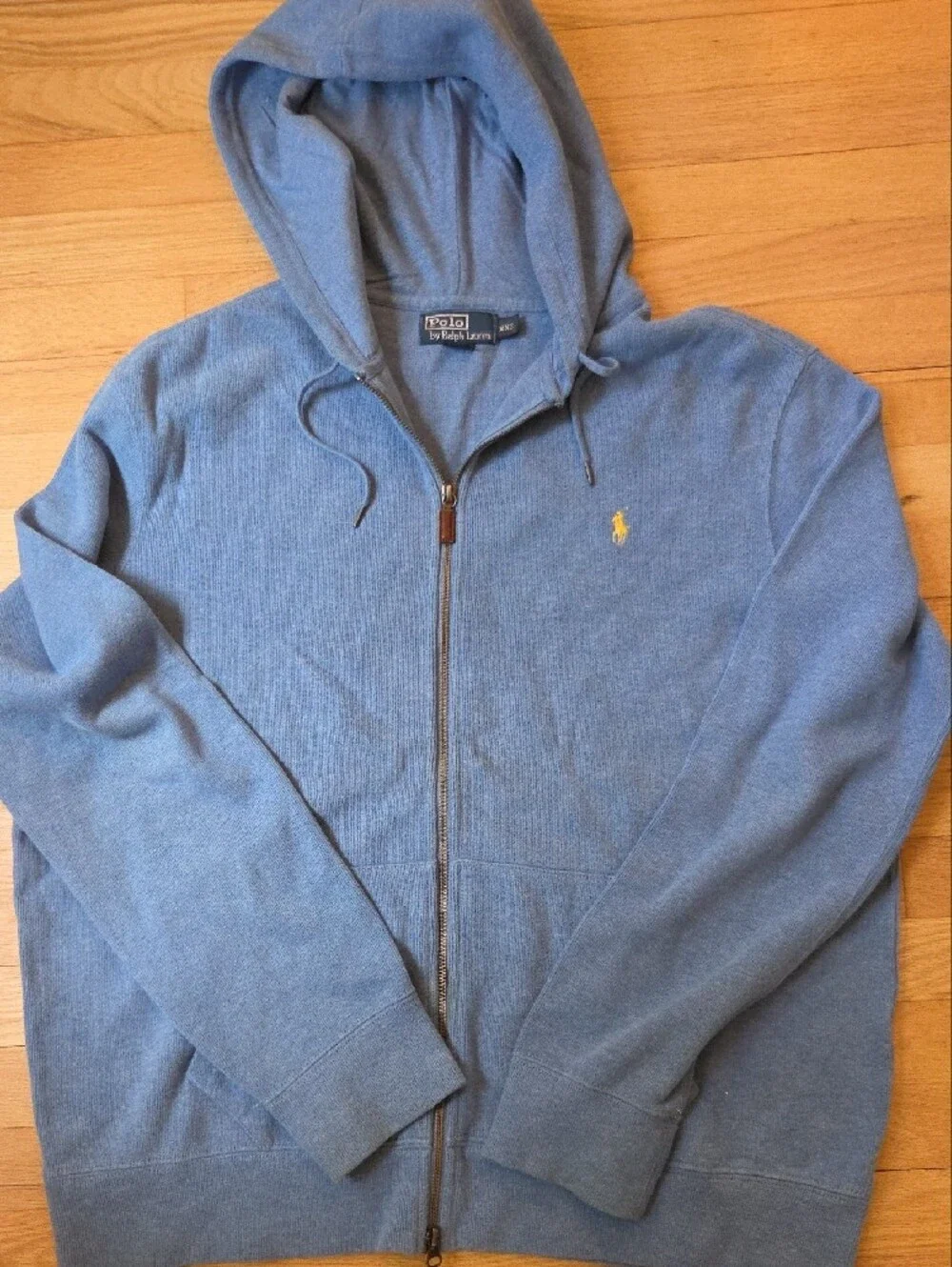 Vintage Polo Ralph Lauren Full Zip Hoodie Blue Yellow Pony - Men's XXL